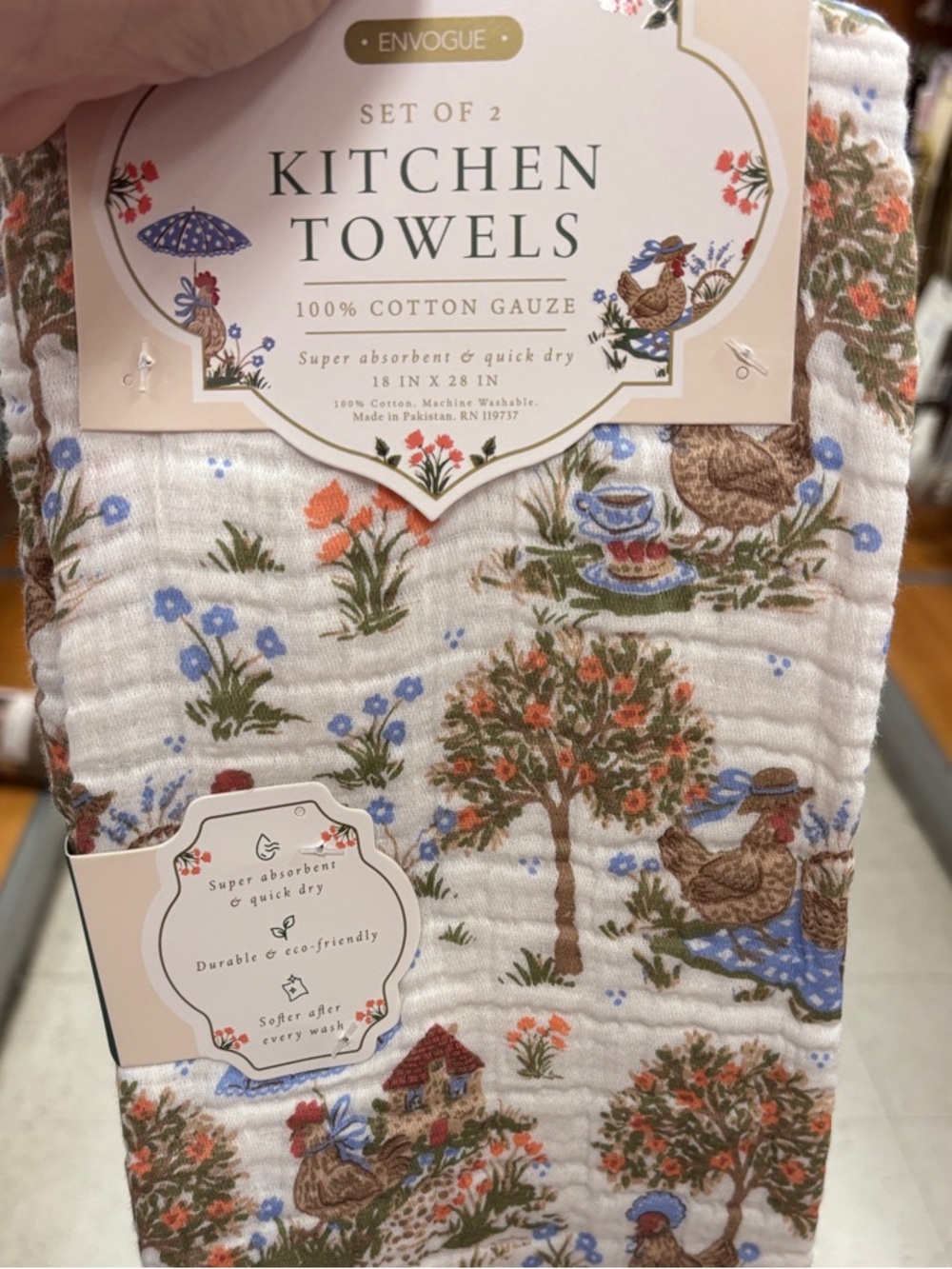 Envouge kitchen towels chickens